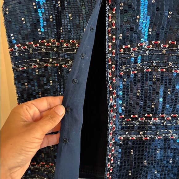 !!SOLD!! Giorgio Armani Silk Beaded and Sequin Blouse Designer brand - Picture 9 of 11